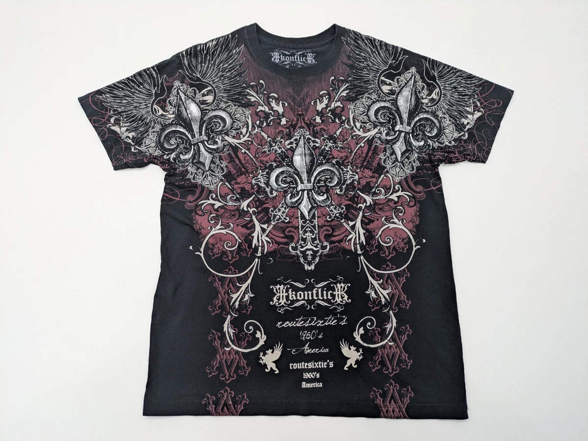 洋楽 KONFLIC WORLD Konflic Mens Giant Cross Muscle T-Shirt (Black) – Bewild