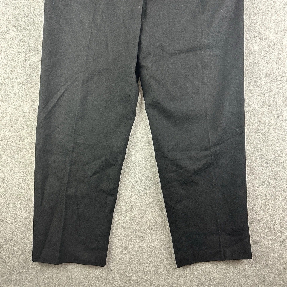 Pantalones de lana Lands End vintage para mujer 14 altos negros años 80 plisados hechos en EE. UU. Foto 3 de 4