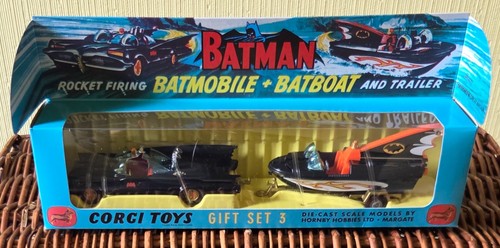 CORGI BATMOBILE + BATBOAT &