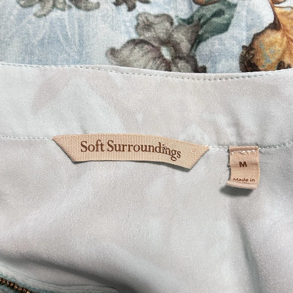 Vestido Soft Surroundings Mujer Medio Azul Paisley Tapiz Estampado Resort Jasmine Foto 3 de 4