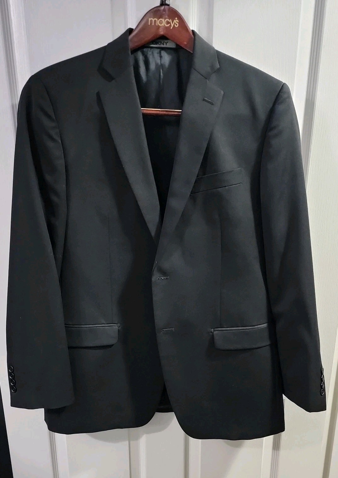 DKNY Wool Solid Black Suit (jacket and pants) - image 1