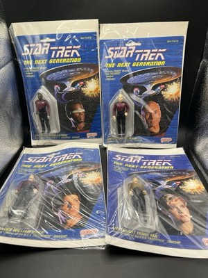 Star Trek TNG 1993 Galoob Action Figuren Lot Picard Riker Geordi Tasha Sealed