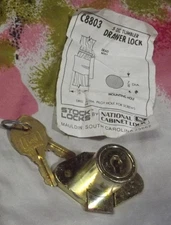 NEW VINTAGE NATIONAL CABINET C8803 5 DISC 7/8" DIA DRAWER LOCK W/2 KEYS