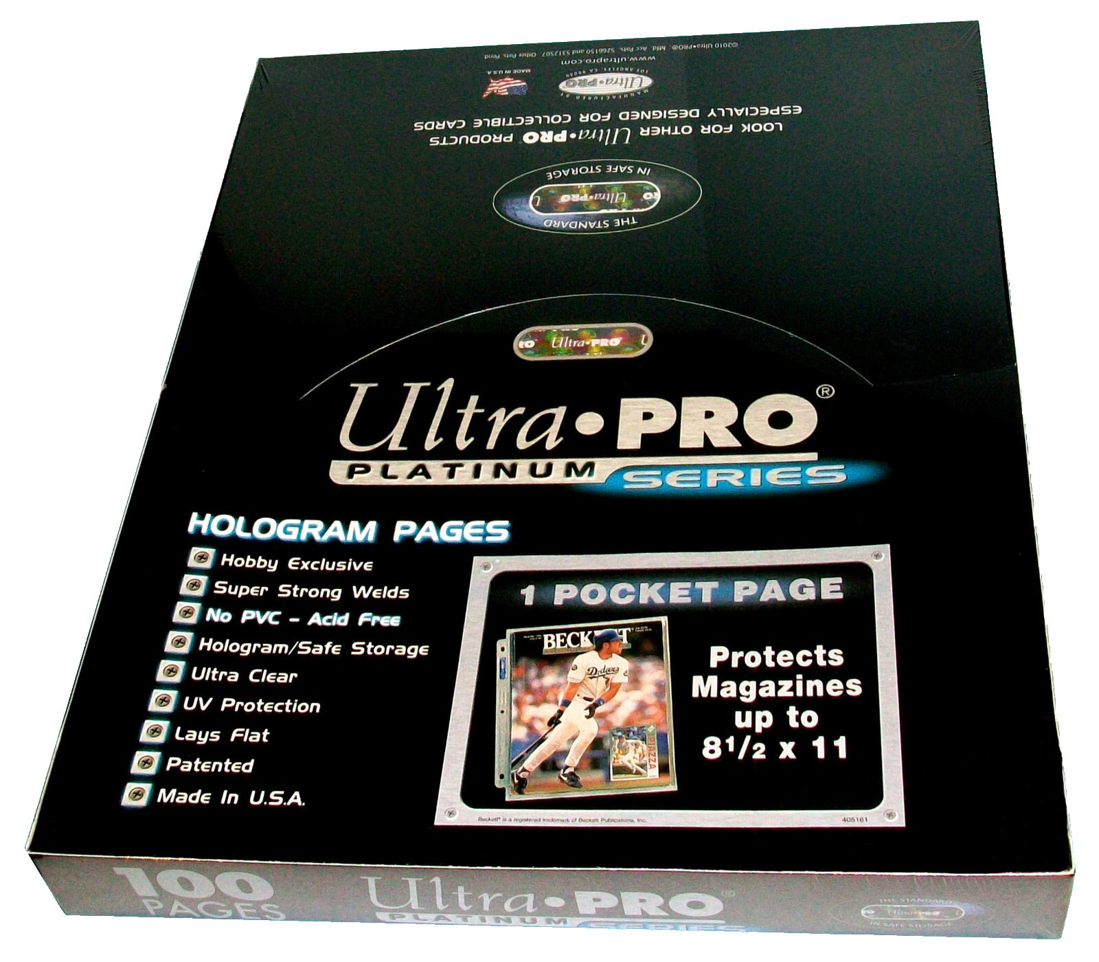 100 Ultra PRO Platinum 1-Pocket 8.5x11 Pages Sheets Protectors Binder 8-1/2"x11"