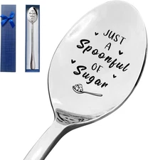 Just a Spoonful of Sugar Spoon Funny Engraved Stainless Steel Spoon,Coffee and T