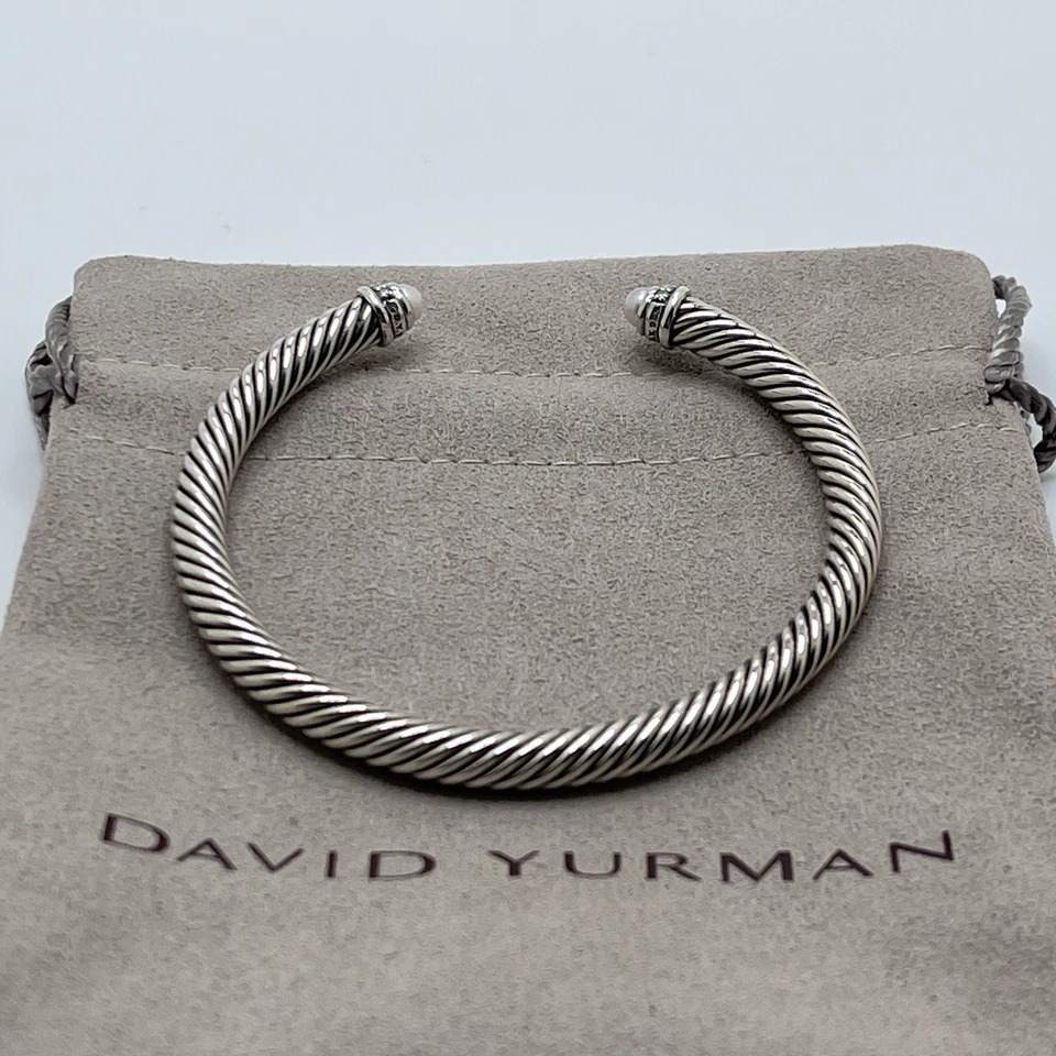 Brazalete David Yurman Cable Classics 5mm Perlas y Diamantes Cable Foto 4 de 4