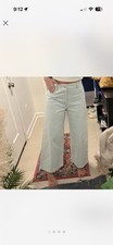 Zara NWT Blue and white striped wide leg pinstripe pants