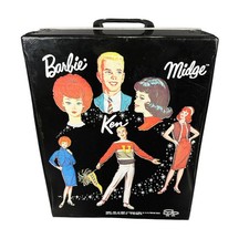 Vintage 1964 Barbie Ken Midge Doll CARRYING CASE Collectible Mattel Inc Black