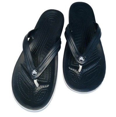 Crocs Crocband Flip Flop Sandal MENS Size 7 Women s 9 Black/White NEW