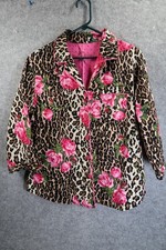 Nick Nora Womens Multicolor Soft Roses Tiger Print Nightshirt Size Large