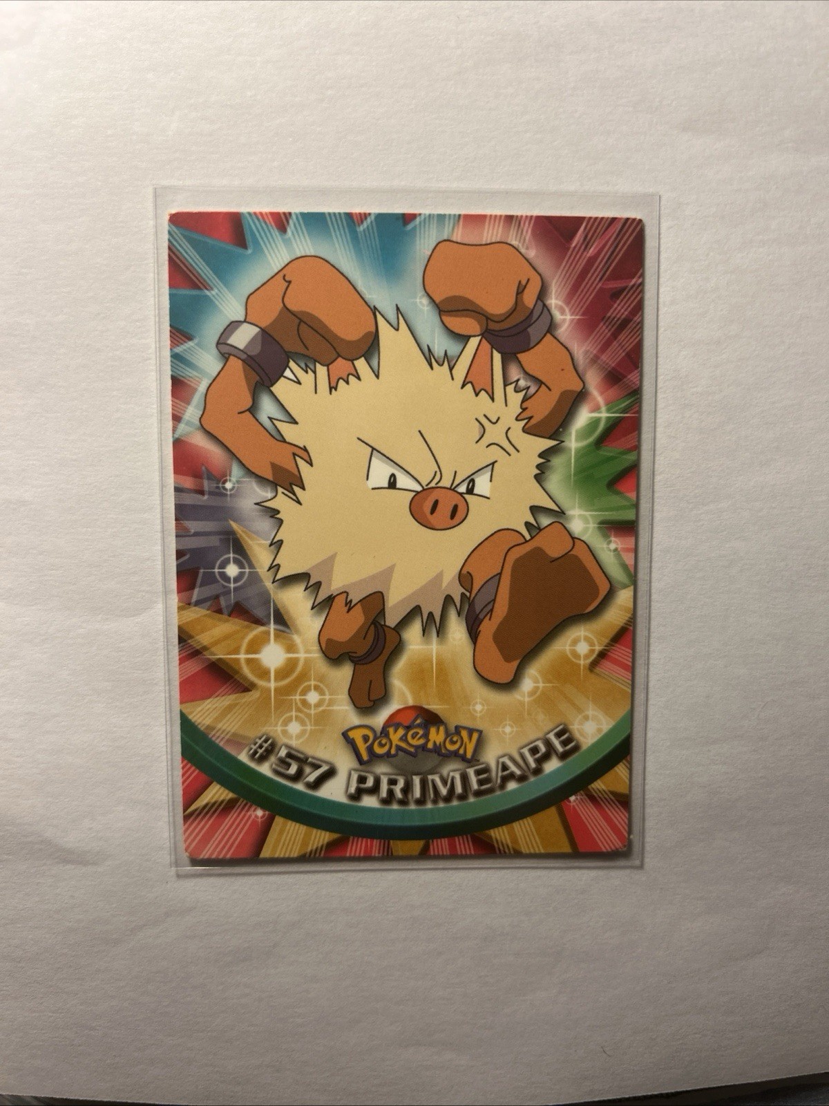Primeape #57 1999 Topps Pokemon Card TV Animation Edition Series 1 LP/MP
