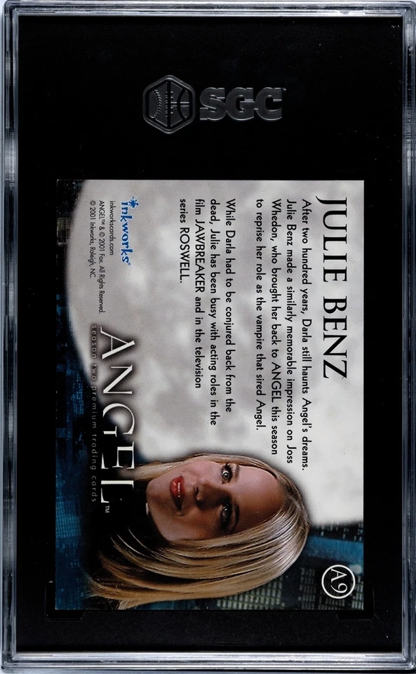 2001 Inkworks Angel Season 2 A9 Julie Benz As Darla Buffy SGC 8 Auto Grade 10 - Image 3 of 3