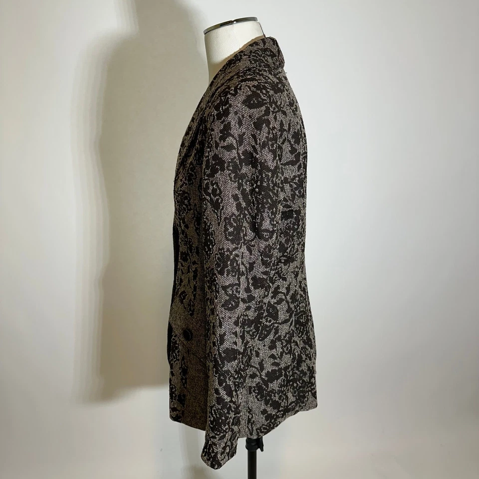 Nuevo con etiquetas Blazer Chaqueta Coldwater Creek Marrón Estampado Floral Tweed Para Mujer Talla 12 Foto 4 de 4