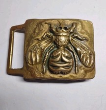 1970s Kutner Solid Bronze Bee Belt Buckle Wasp Hornet Insect
