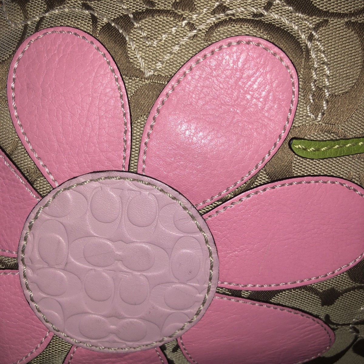 PINK!!! Y2K Coach F14724 Limited Edition Signature Bleecker Daisy