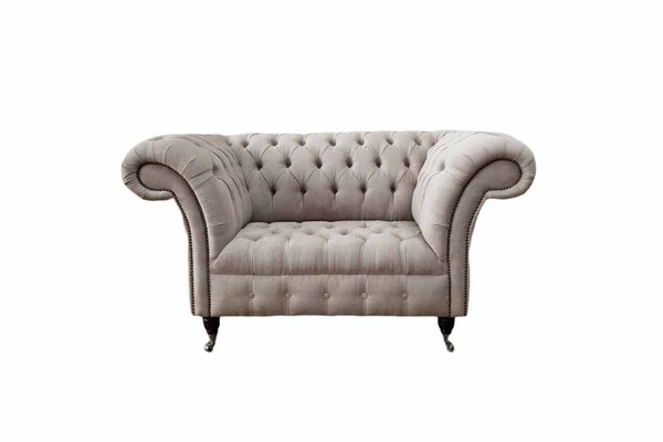 Chesterfield Textil Polster Sessel 1 Sitzer Sofas Design Luxus Stoffsofas-image