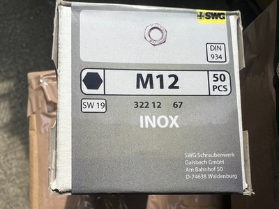 SWG Edelstahl Muttern Mutter M12 Rostfrei Inox 50 Stück  / Cont2Pal2K13