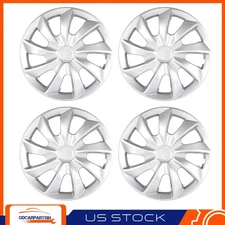 15" Set of 4 Universal Hub Caps Wheel Covers Snap-on For R15 Tires Silver