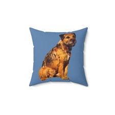 Charming Border Terrier 'Andrew' Spun Polyester Throw Pillow