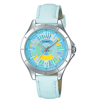 Casio LTP-E129L-2ADF DAMEN UHR LEDER HELLBLAU 32mm UNTERPREIS