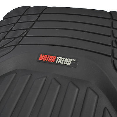 Deep Dish Heavy Duty Rubber Car Floor Mats 4pc Front Rear in Black All Weather - Picture 11 of 12
