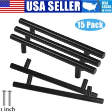 15 Pack Black Kitchen Cabinet Pulls Stainless Steel Drawer T Bar Knobs Handles