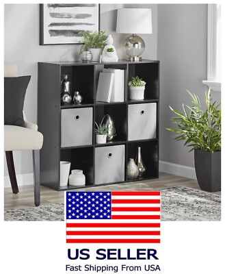 Mainstays 11'' 9-Cube Storage Organizer, Black