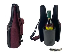 Caddy O’ Wine Cooler Travel Case Corkscrew Carry Strap Romantic Picnic Parties