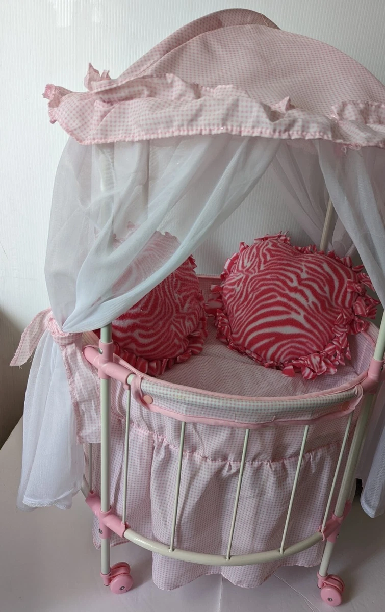Badger Basket Royal Pavilion Round Doll Crib Bed Canopy Bedding