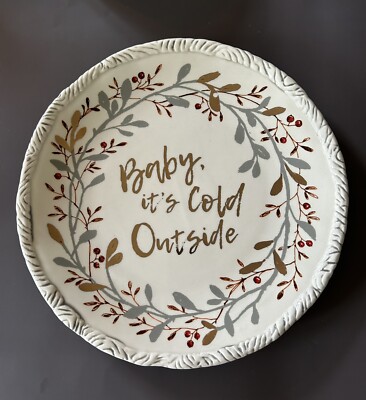 Fitz And Floyd  Baby It's Cold Outside  Wintry Woods Holiday Plate