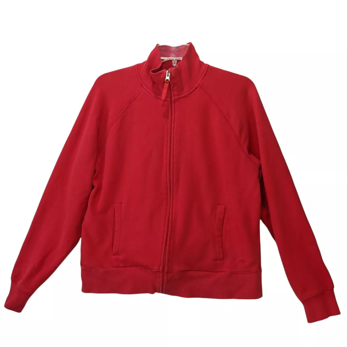 Athletic Works Women s Zip Up Fleece Jacket Stretch XL Red Long