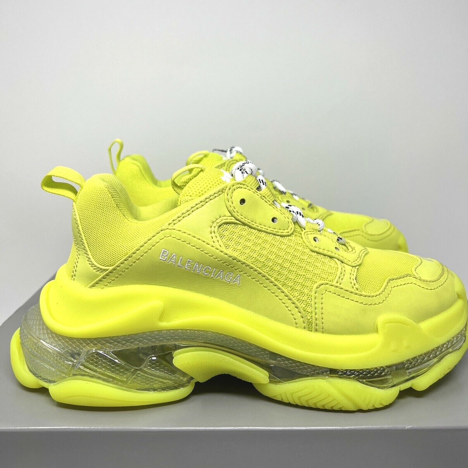 BALENCIAGA triple s ダットスニーカー グレー×イエロー