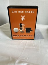 Van Der Hagen Men's Luxury, Premium 4 Piece Luxury Boar Shave Set, Gift Set -NEW