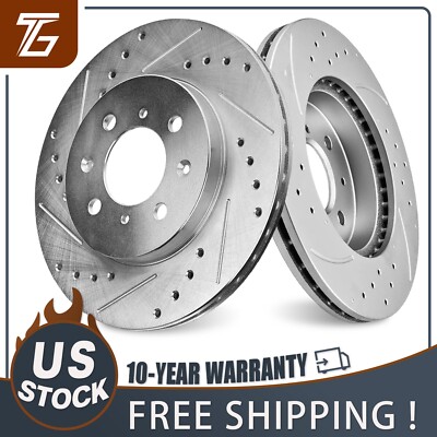 Front Drilled Disc Brake Rotors for 1997 - 2005 Acura EL 2007 - 2014 Honda FIT