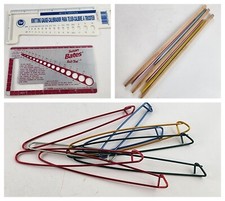 Knitting Lot Needles Stitch Holders Gauge Measure Susan Bates Knit Chok