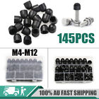 <!--F#f_0-->145 Pcs Dome Hex Bolt Nut Head Caps Cover against Tampering M4-M12 Plastic Black<!--F/-->