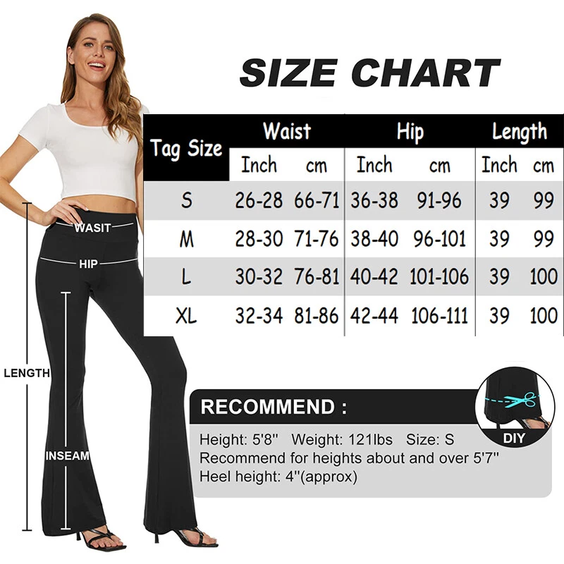 2 Pockets Soft Bootcut Yoga Pants Women High Waist Workout Ladies Long Bootleg