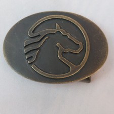Brass Belt Buckle With Horse Head. No Marking