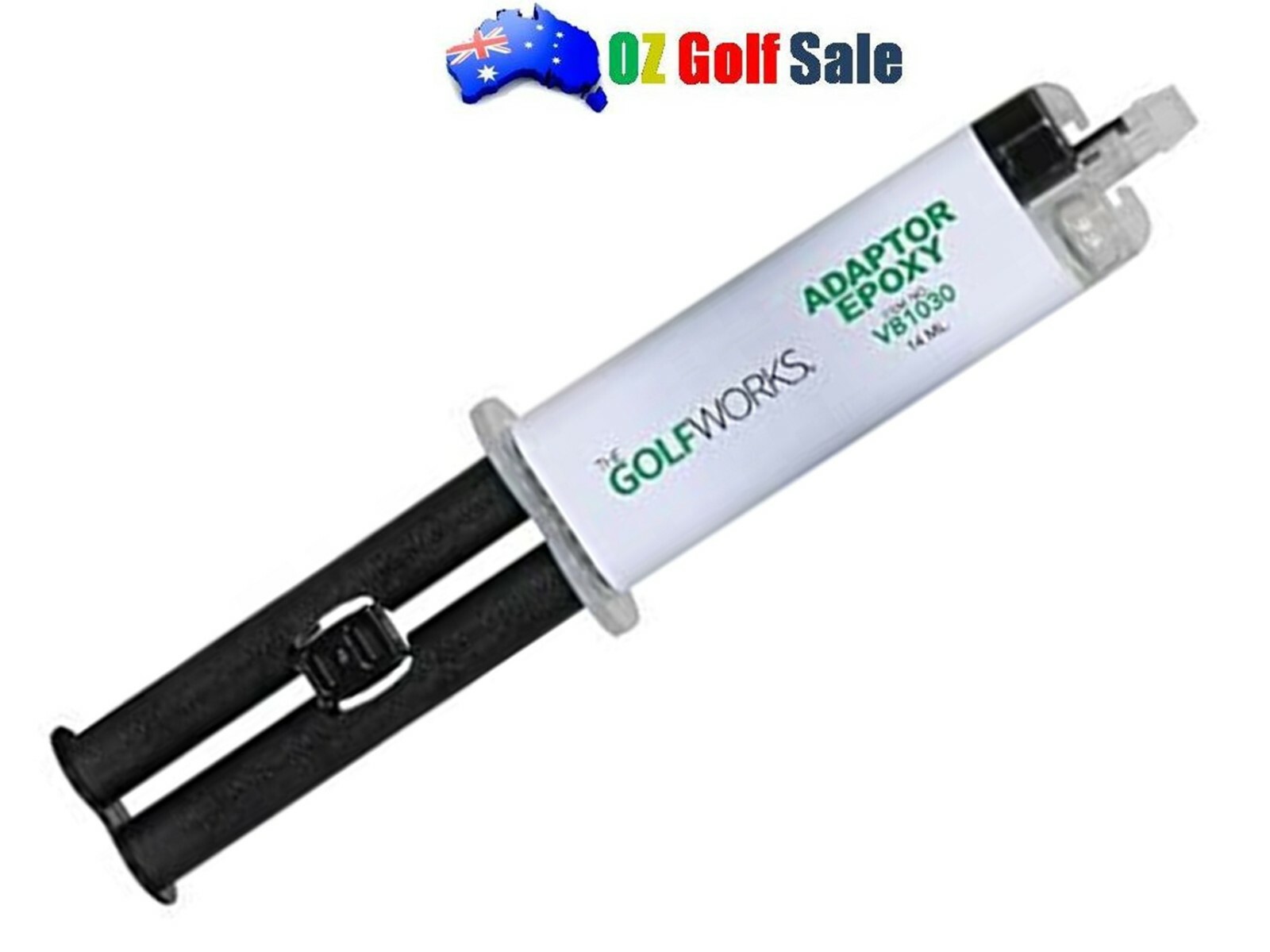 The GolfWorks Golf Club Shaft Adaptor Epoxy Adhesive Glue Black -14ml Syringe