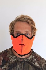 Heated Face Mask with pockets for Hand Warmers - Made in USA Blaze Orange