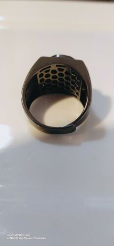Certified Black Green grade A jadeite Jade dragon 925 silver Ring size adjustabl - Picture 3 of 12