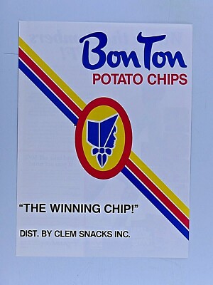 Bon Ton Potato Chips Clem Snacks New York Vintage 1986 Original Print Ad 8 x 11 