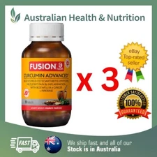 3 x FUSION HEALTH CURCUMIN ADVANCED 90 TABLETS + FREE SAME DAY SHIPPING