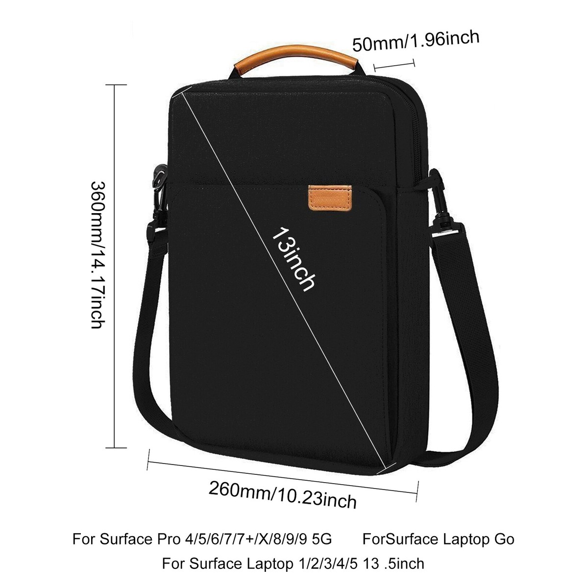 VanGoddy Slate Messenger/Backpack For Microsoft Surface Laptops - Convertible 3-in-1 Bag For 13.5" & 12.3" Models - View #4