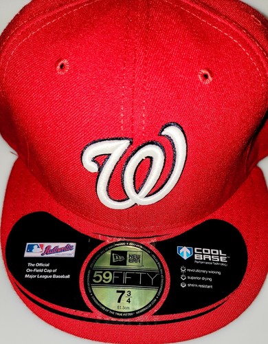 NWT New Era Washington Nationals 'Official On-Field' Fitted Hat (Red) - Sz 7 3/4 - Picture 6 of 11