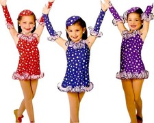 Sometimes I'm So Cute RED Child X-Small Dance Costume Dress, Hat  Sleeves New