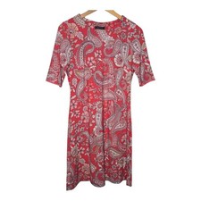Tommy Hilfiger Womens Pink Floral Paisley Print Jersey Stretch Shift Dress 4