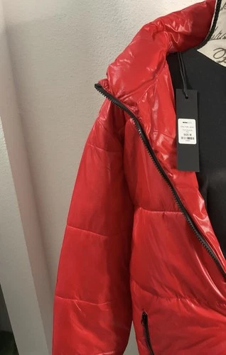NOVAMEN Men’s Red Medium Quilted Long Sleeved Puffer Jacket Full Zip image 6