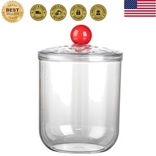 47oz Plastic Cookie Jar with Airtight Lid, Clear Food Storage Container for C...