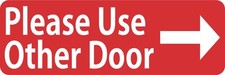 6in x 2in Red Right Please Use Other Door Vinyl Sticker Car Vehicle Bumper Decal